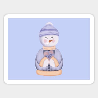 Christmas Snowman with Gift Box. Magnet